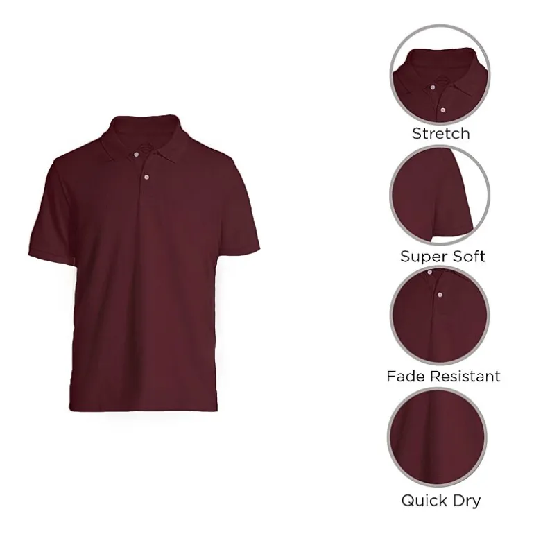 St. John's Bay Premium Stretch Mens Classic Fit Short Sleeve Polo Shirt
