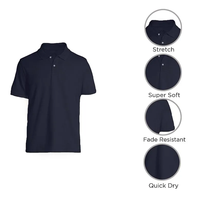 St. John's Bay Premium Stretch Mens Classic Fit Short Sleeve Polo Shirt