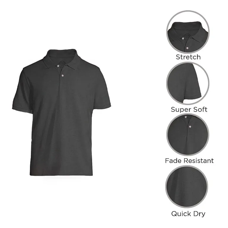 St. John's Bay Premium Stretch Mens Classic Fit Short Sleeve Polo Shirt