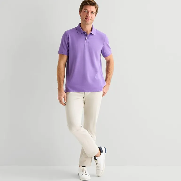 St. John's Bay Premium Stretch Mens Classic Fit Short Sleeve Polo Shirt