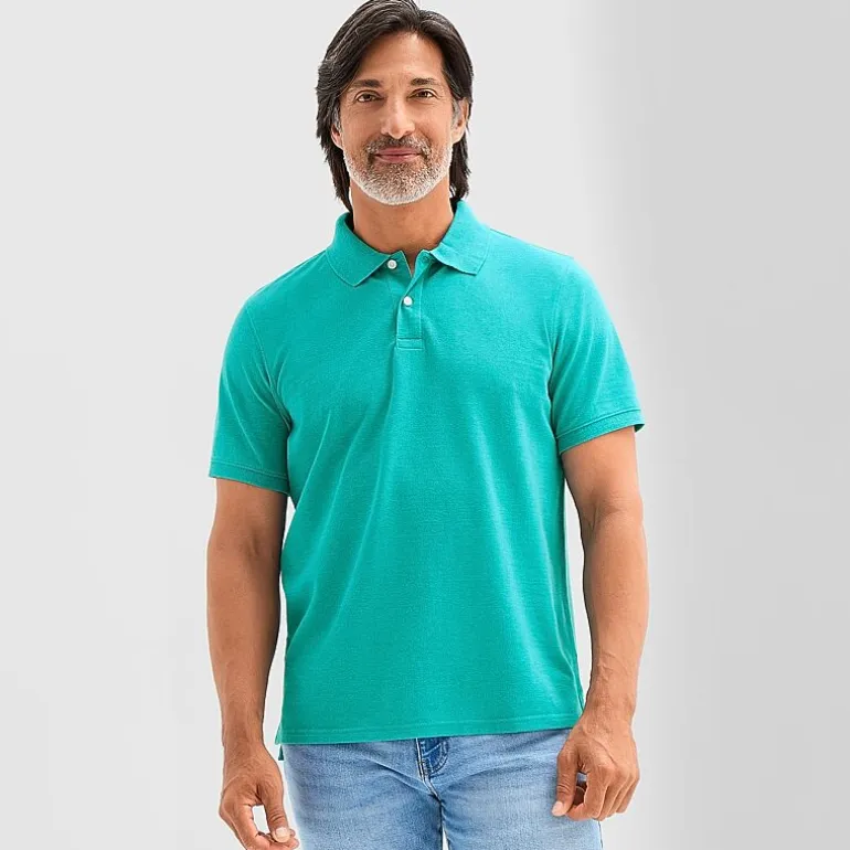 St. John's Bay Premium Stretch Mens Classic Fit Short Sleeve Polo Shirt