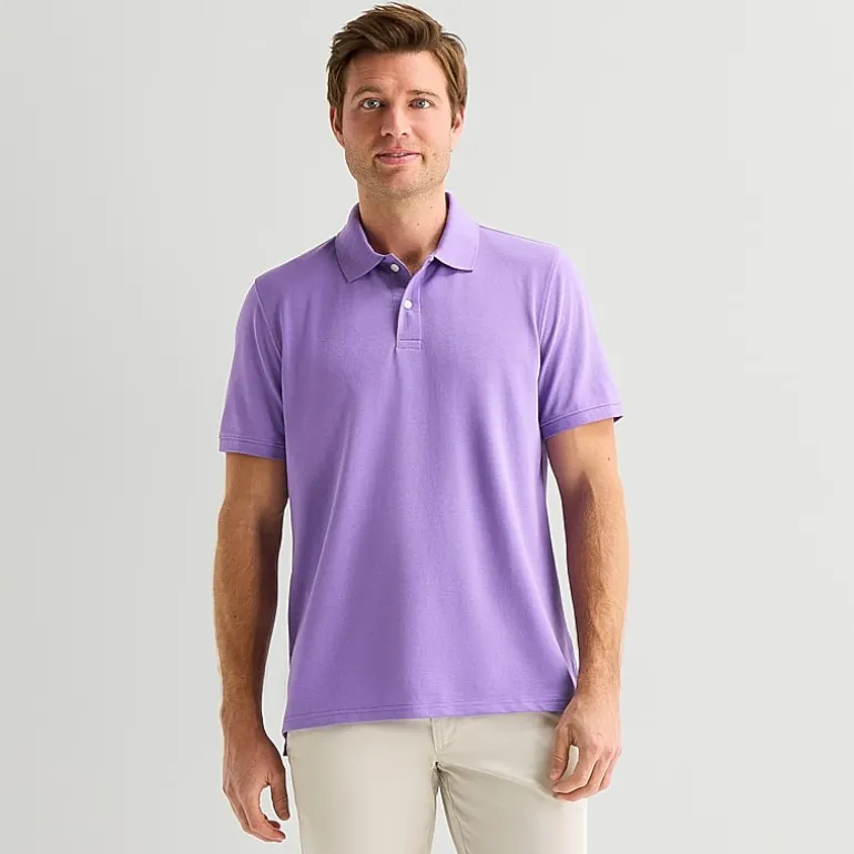 St. John's Bay Premium Stretch Mens Classic Fit Short Sleeve Polo Shirt