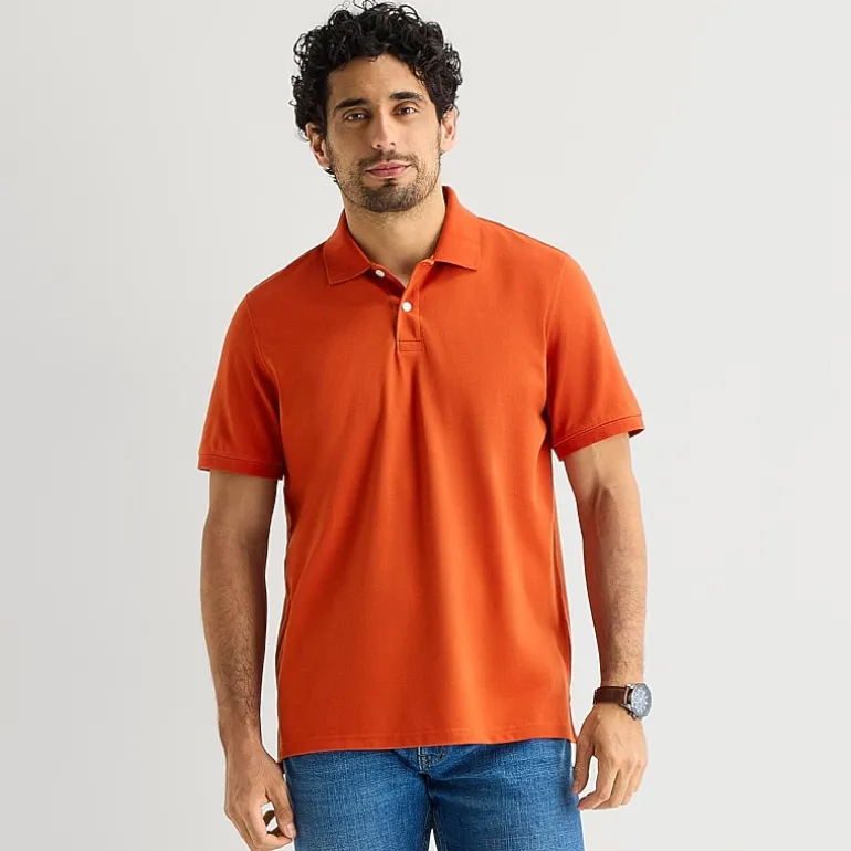 St. John's Bay Premium Stretch Mens Classic Fit Short Sleeve Polo Shirt