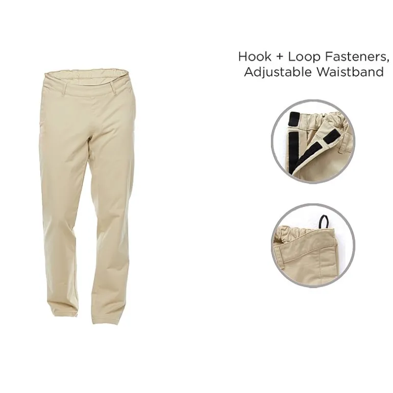 St. John's Bay Seated Chino Mens Adaptive Adjustable Features Easy-on + Easy-off Regular Fit Flat Front Pant