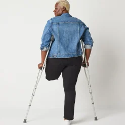 St. John's Bay Secretly Slender Womens Plus Mid Rise Adaptive Hidden Access Opening Straight Leg Jean