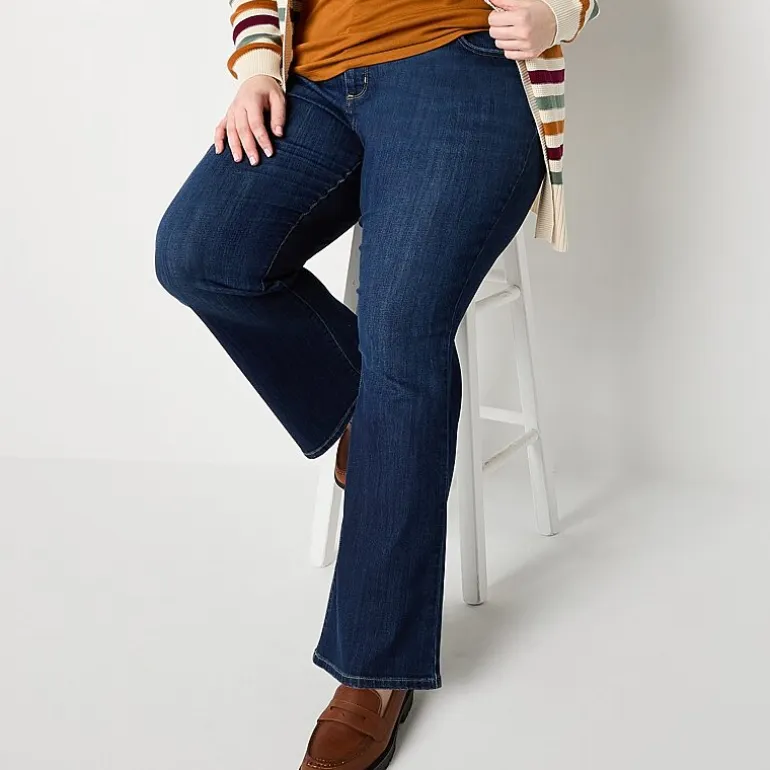 St. John's Bay Secretly Slender Womens Mid Rise Bootcut Jean