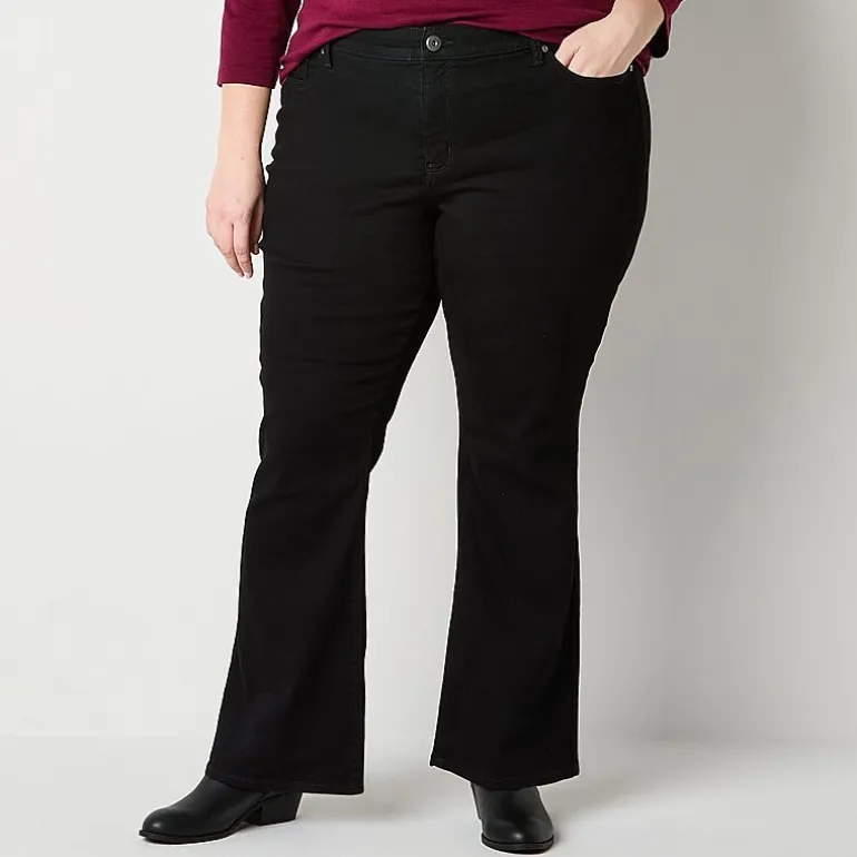 St. John's Bay Secretly Slender Womens Mid Rise Bootcut Jean