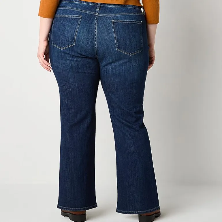 St. John's Bay Secretly Slender Womens Mid Rise Bootcut Jean