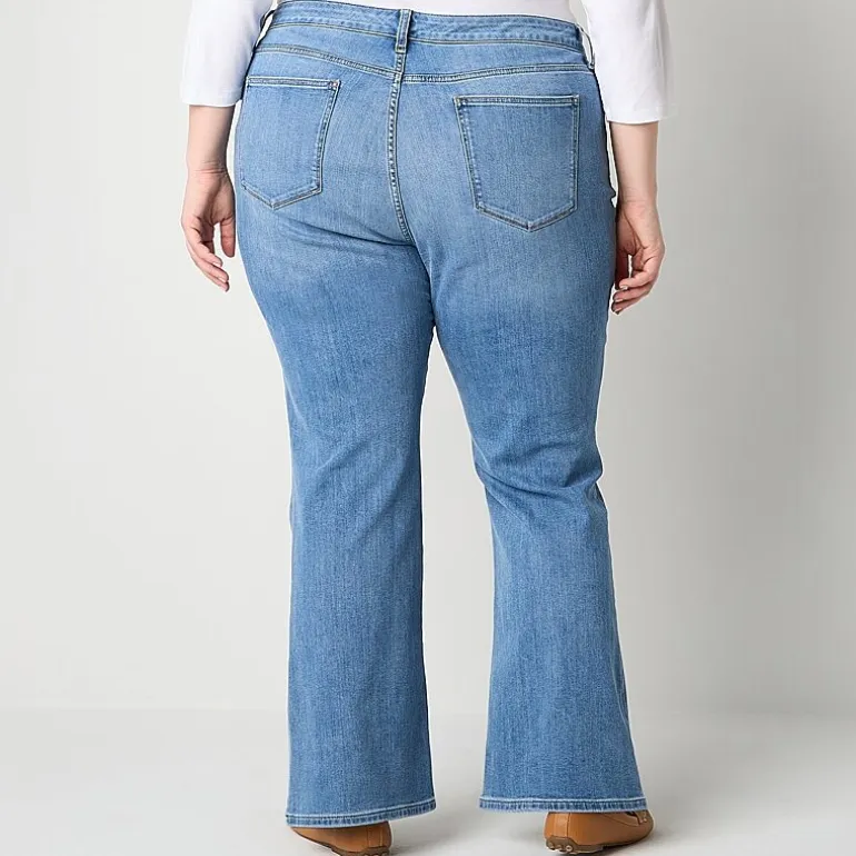 St. John's Bay Secretly Slender Womens Mid Rise Bootcut Jean