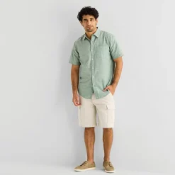 St. John's Bay Slub Mens Short Sleeve Classic Fit Button-Down Shirt