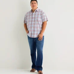 St. John's Bay Slub Mens Short Sleeve Classic Fit Big and Tall Button-Down Shirt