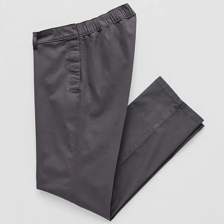 St. John's Bay Stretch Chino Mens Adaptive Easy-on + Easy-off Seated Wear Straight Fit Flat Front Pant