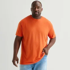 St. John's Bay Super Soft Mens Easy-on + Easy-off Crew Neck Short Sleeve Adaptive Big and Tall T-Shirt