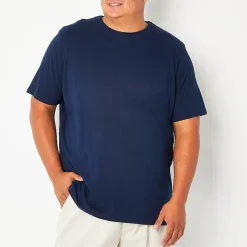 St. John's Bay Super Soft Mens Easy-on + Easy-off Crew Neck Short Sleeve Adaptive Big and Tall T-Shirt