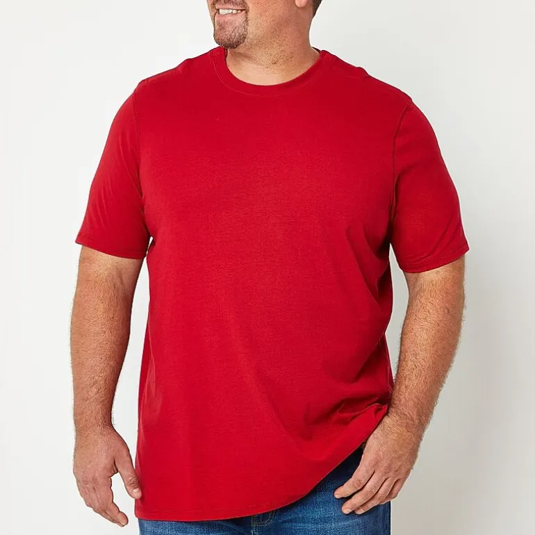 St. John's Bay Super Soft Mens Easy-on + Easy-off Crew Neck Short Sleeve Adaptive Big and Tall T-Shirt