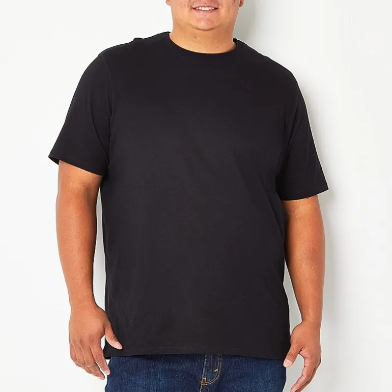 St. John's Bay Super Soft Mens Easy-on + Easy-off Crew Neck Short Sleeve Adaptive Big and Tall T-Shirt