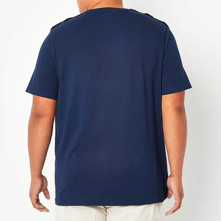 St. John's Bay Super Soft Mens Easy-on + Easy-off Crew Neck Short Sleeve Adaptive Big and Tall T-Shirt