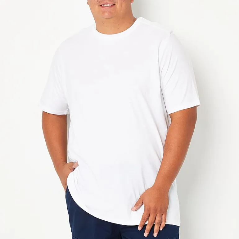 St. John's Bay Super Soft Mens Easy-on + Easy-off Crew Neck Short Sleeve Adaptive Big and Tall T-Shirt