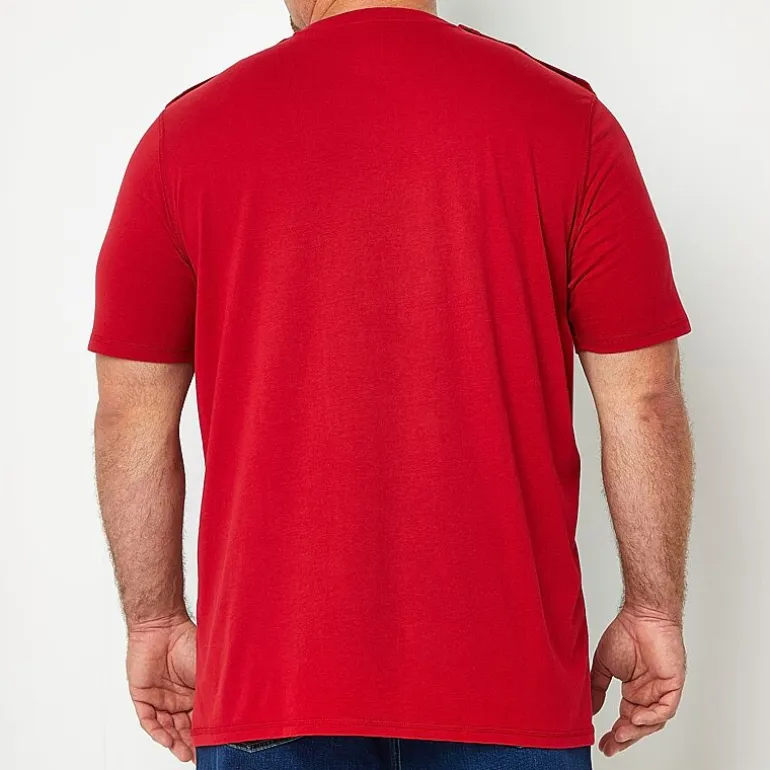 St. John's Bay Super Soft Mens Easy-on + Easy-off Crew Neck Short Sleeve Adaptive Big and Tall T-Shirt