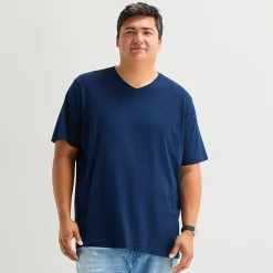 St. John's Bay Super Soft Mens V Neck Short Sleeve Quick Dry Big and Tall T-Shirt