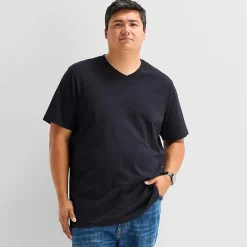 St. John's Bay Super Soft Mens V Neck Short Sleeve Quick Dry Big and Tall T-Shirt