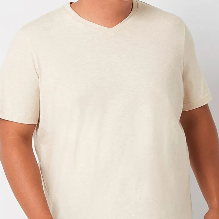 St. John's Bay Super Soft Mens V Neck Short Sleeve Quick Dry Big and Tall T-Shirt