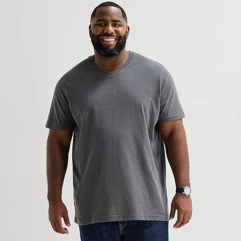 St. John's Bay Super Soft Mens V Neck Short Sleeve Quick Dry Big and Tall T-Shirt