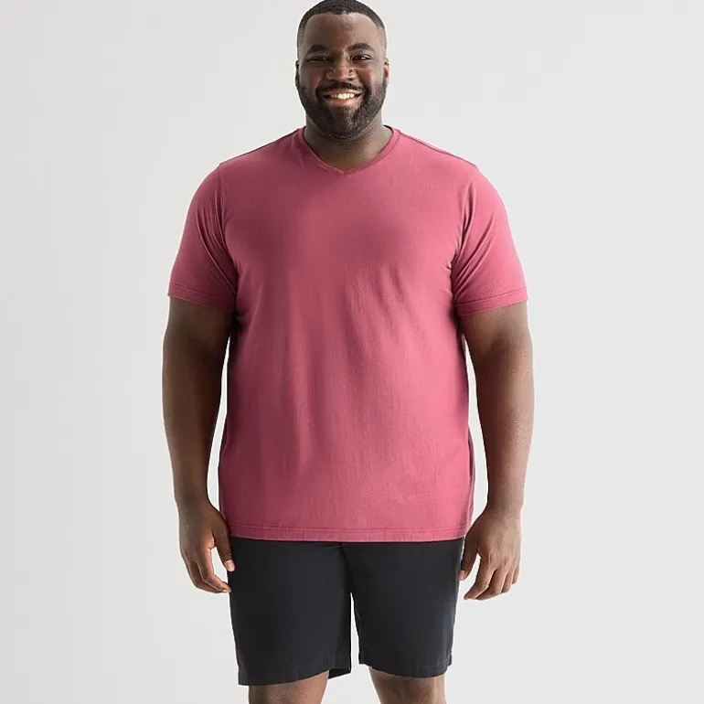 St. John's Bay Super Soft Mens V Neck Short Sleeve Quick Dry Big and Tall T-Shirt