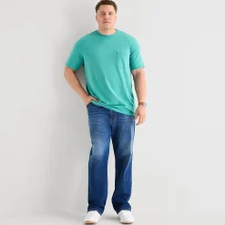 St. John's Bay Super Soft Pocket Mens Crew Neck Short Sleeve Quick Dry Stretch Fabric Big and Tall T-Shirt