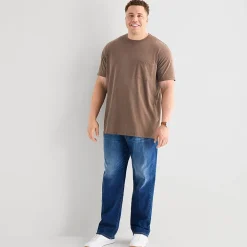 St. John's Bay Super Soft Pocket Mens Crew Neck Short Sleeve Quick Dry Stretch Fabric Big and Tall T-Shirt