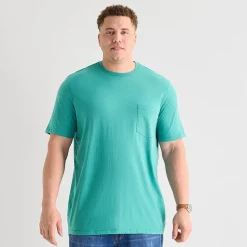 St. John's Bay Super Soft Pocket Mens Crew Neck Short Sleeve Quick Dry Stretch Fabric Big and Tall T-Shirt