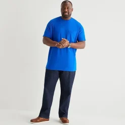 St. John's Bay Super Soft Pocket Mens Crew Neck Short Sleeve Quick Dry Stretch Fabric Big and Tall T-Shirt