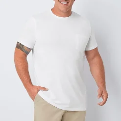 St. John's Bay Super Soft Pocket Mens Crew Neck Short Sleeve Quick Dry Big and Tall T-Shirt