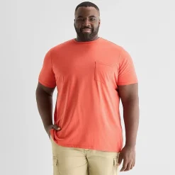 St. John's Bay Super Soft Pocket Mens Crew Neck Short Sleeve Quick Dry Stretch Fabric Big and Tall T-Shirt