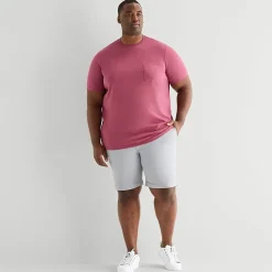 St. John's Bay Super Soft Pocket Mens Crew Neck Short Sleeve Quick Dry Stretch Fabric Big and Tall T-Shirt