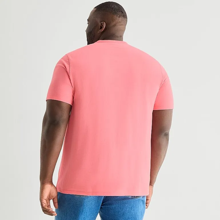 St. John's Bay Super Soft Pocket Mens Crew Neck Short Sleeve Quick Dry Stretch Fabric Big and Tall T-Shirt