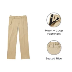 St. John's Bay Universal Wrinkle Free Easy Care Seated Mens Adaptive Easy-on + Easy-off Seated Wear Classic Fit Flat Front Pant