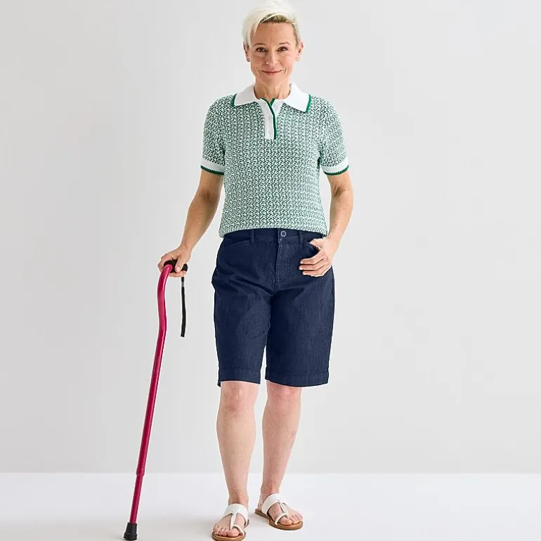 St. John's Bay Womens 11" Adaptive Easy-on + Easy-off Bermuda Short