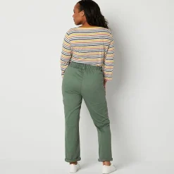 St. John's Bay Womens Adaptive Easy-on + Easy-off Seated Wear Slim Mid Rise Trouser