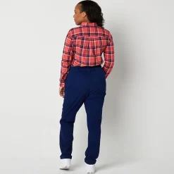 St. John's Bay Womens Adaptive Easy-on + Easy-off Seated Wear Slim Mid Rise Trouser