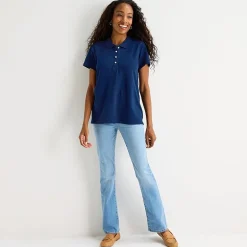 St. John's Bay Womens Adaptive Short Sleeve Easy-on + Easy-off Polo Shirt