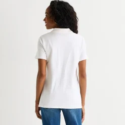 St. John's Bay Womens Adaptive Short Sleeve Easy-on + Easy-off Polo Shirt
