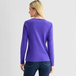 St. John's Bay Womens Crew Neck Long Sleeve T-Shirt
