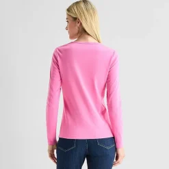 St. John's Bay Womens Crew Neck Long Sleeve T-Shirt