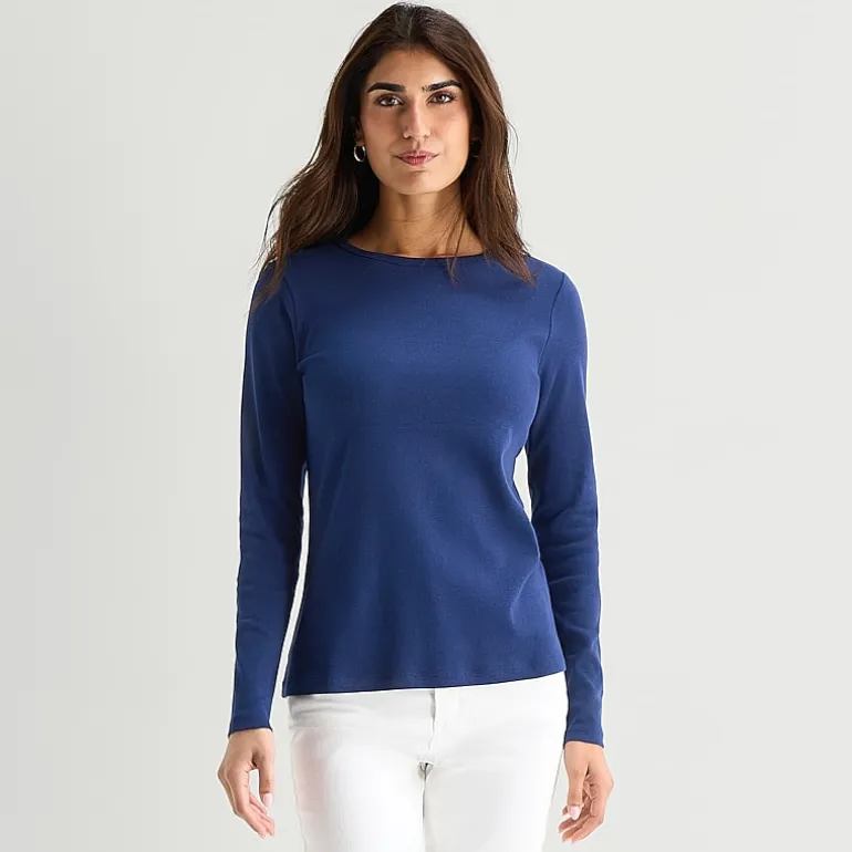 St. John's Bay Womens Crew Neck Long Sleeve T-Shirt