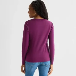 St. John's Bay Womens Crew Neck Long Sleeve T-Shirt