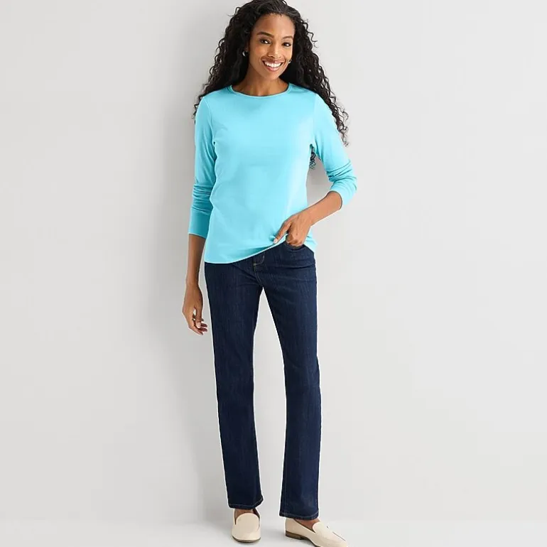 St. John's Bay Womens Crew Neck Long Sleeve T-Shirt