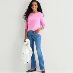 St. John's Bay Womens Crew Neck Long Sleeve T-Shirt