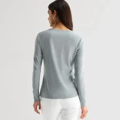 St. John's Bay Womens Crew Neck Long Sleeve T-Shirt