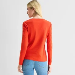 St. John's Bay Womens Crew Neck Long Sleeve T-Shirt